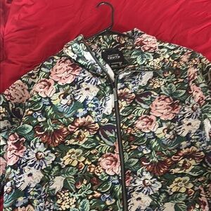 NATIVE YOUTH Floral Green and Pink Bomber Jacket